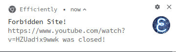 Closed site notification notification
